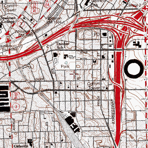 Topographic Map of Mechanicsville, GA