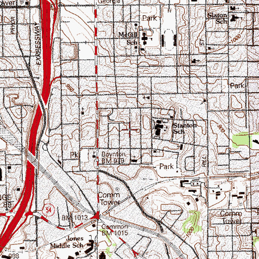 Topographic Map of Peoplestown, GA