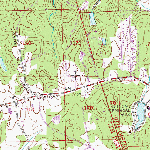 Topographic Map of Rosegate Manor, GA