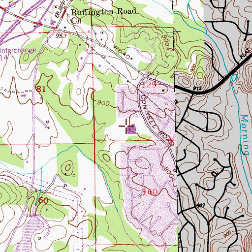 Topographic Map of S L Lewis Elementary School, GA