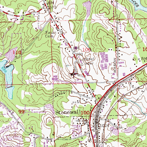 Topographic Map of Stonewall Elementary School, GA