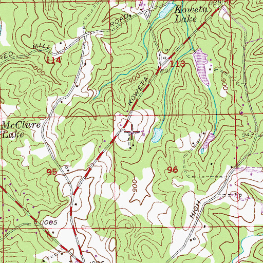 Topographic Map of Suffolk Downs, GA