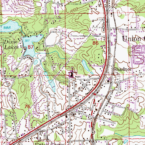 Topographic Map of Union City Elementary School, GA