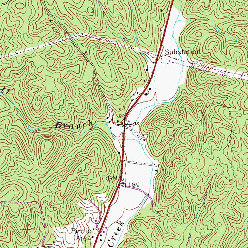 Topographic Map of Town Creek, GA