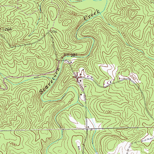 Topographic Map of Scarecorn, GA