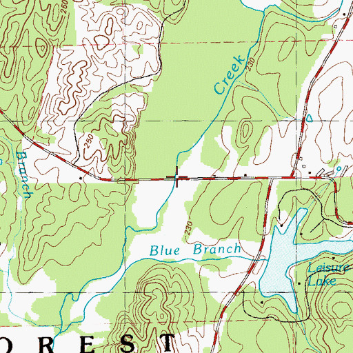 Topographic Map of Anderson Bridge, GA