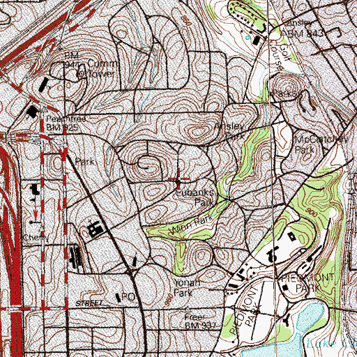 Topographic Map of Ansley Park Historic District, GA