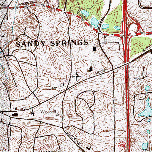 Topographic Map of B'nai Torah Congregation, GA