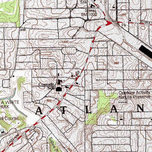 Topographic Map of Christ Temple, GA