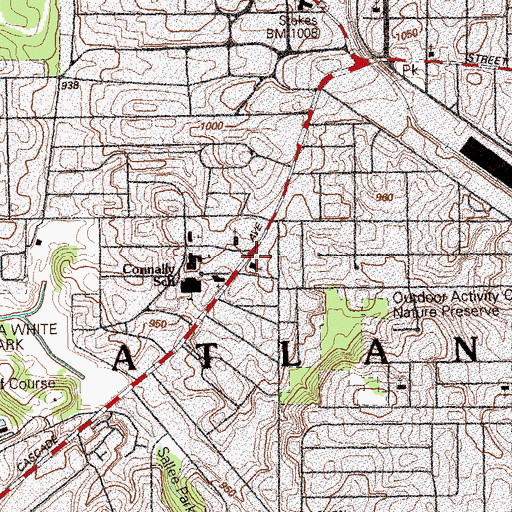 Topographic Map of Community Church of God, GA