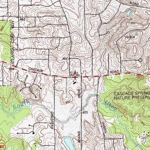 Topographic Map of Emmanuel Lutheran Church, GA