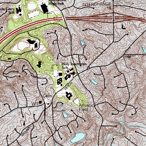 Topographic Map of Holy Innocents Episcopal Church, GA