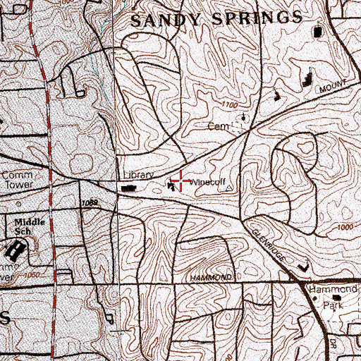 Topographic Map of Mount Vernon Presbyterian Church, GA