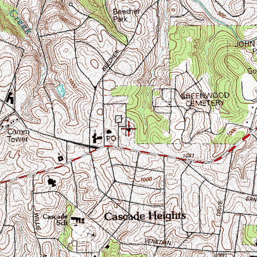 Topographic Map of Philadelphia Baptist Church, GA