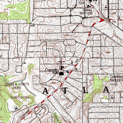 Topographic Map of Second Mount Olive Baptist Church, GA