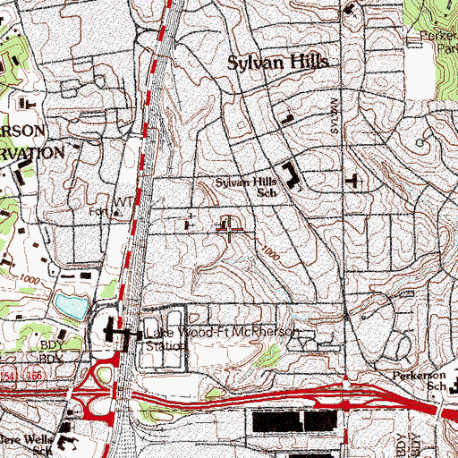 Topographic Map of Shady Grove Baptist Church, GA