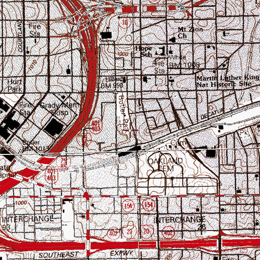 Topographic Map of H R Butler School (historical), GA