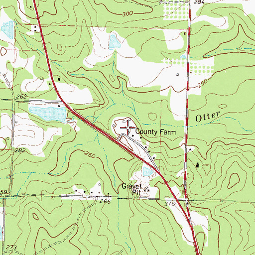 Topographic Map of Ben Hill County Farm, GA