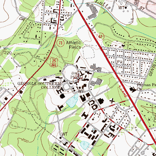 Topographic Map of Anderson Hall, GA