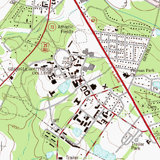 Topographic Map of Foy Fine Arts Building, GA