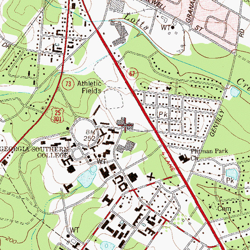 Topographic Map of Hanner Fieldhouse, GA