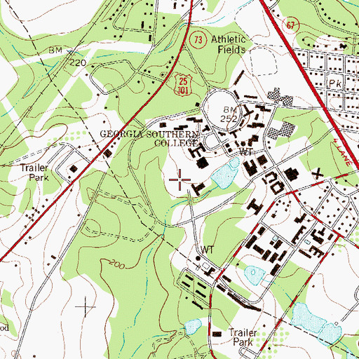Topographic Map of South Building, GA