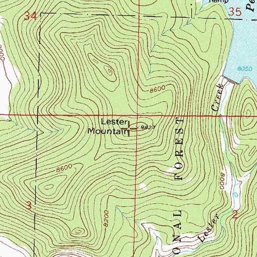 Topographic Map of Lester Mountain, CO