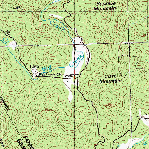 Topographic Map of Clarks Mill (historical), GA