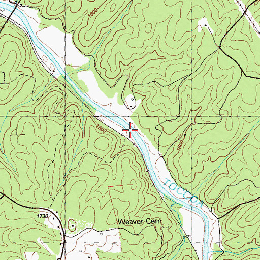 Topographic Map of Bakers Ferry (historical), GA