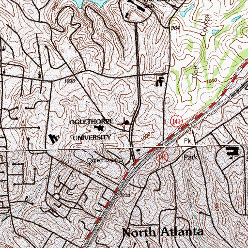 Topographic Map of Oglethorpe Presbyterian Church, GA