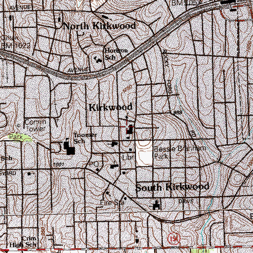 Topographic Map of Kirkwood Elementary School, GA