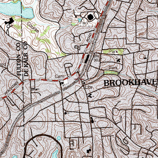 Topographic Map of Goodwin Crossing (historical), GA