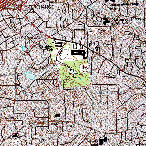 Topographic Map of Elwyn John Wildlife Sanctuary, GA