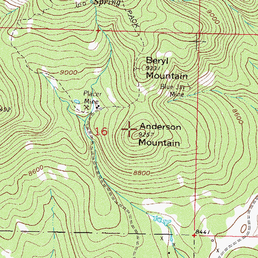 Topographic Map of Anderson Mountain, CO