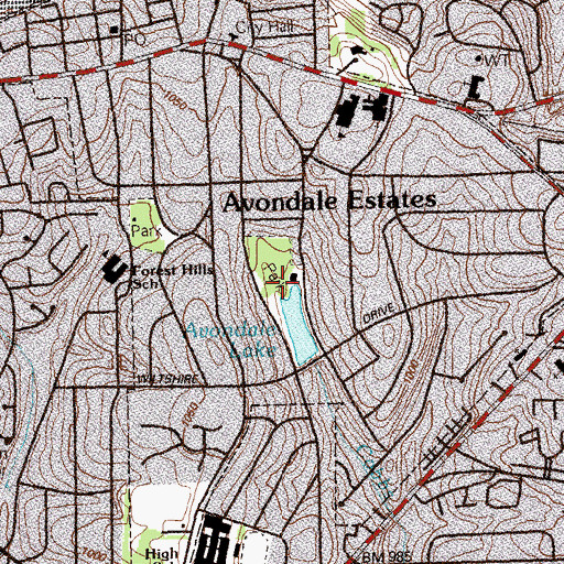 Topographic Map of Bess Walker Park, GA