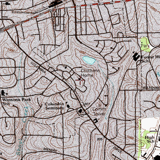 Topographic Map of Methodist Childrens Home, GA