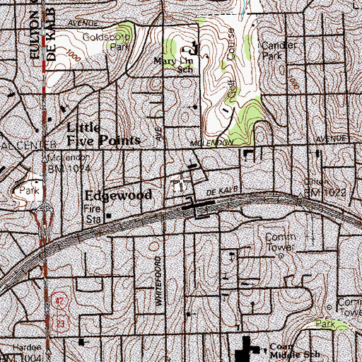 Topographic Map of Iverson Park, GA