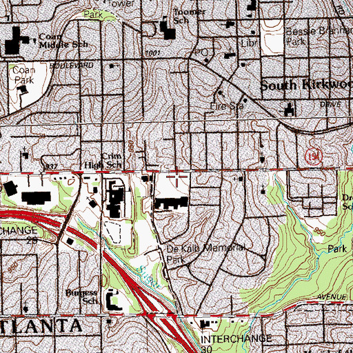Topographic Map of First Born Church of the Living God, GA