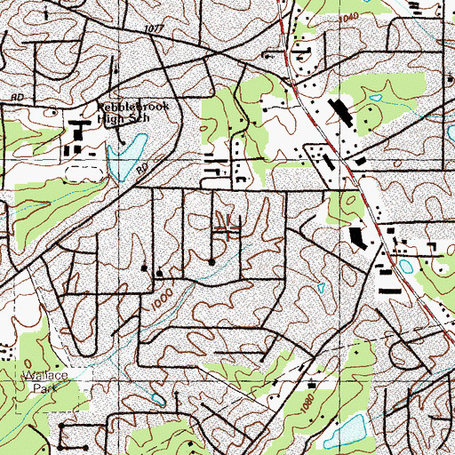 Topographic Map of Boulder Vista, GA