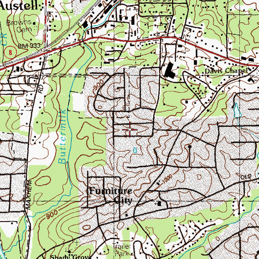 Topographic Map of Brenda View, GA