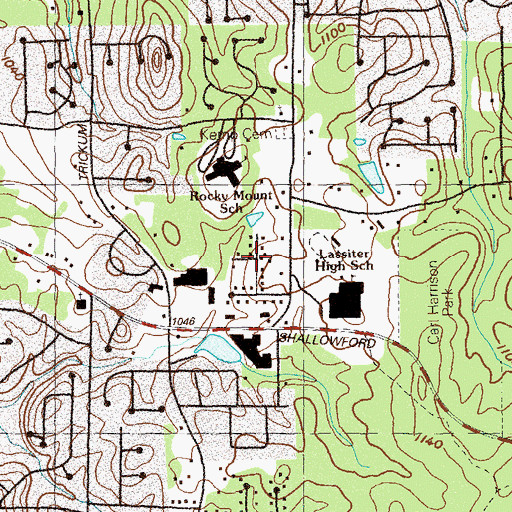 Topographic Map of Carlisle Acres, GA