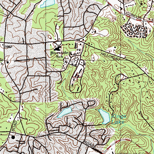 Topographic Map of Country Manor, GA