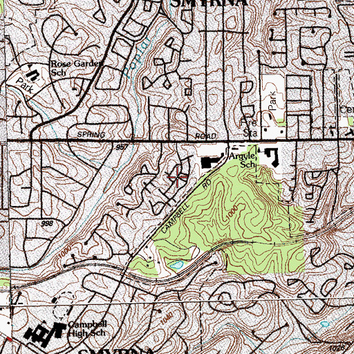 Topographic Map of Country Park, GA