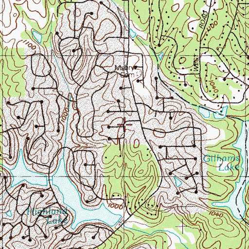 Topographic Map of Coventry Downs, GA