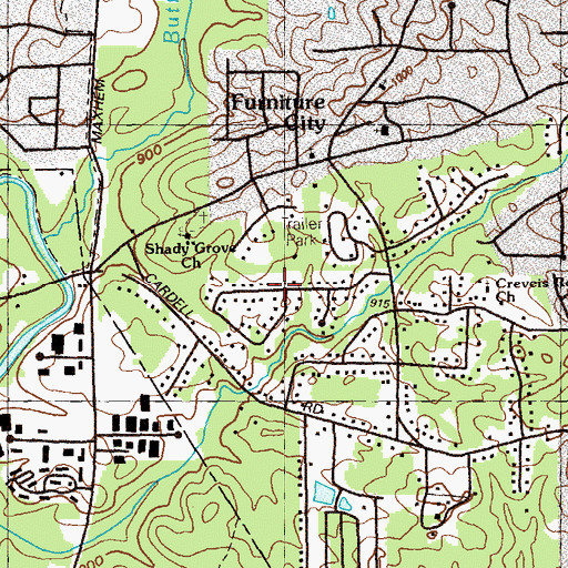 Topographic Map of Creelwood, GA