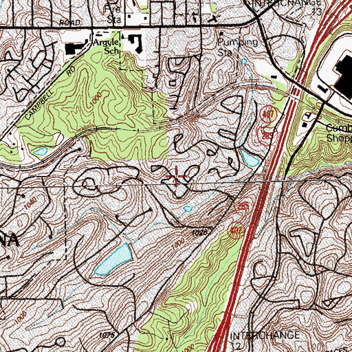 Topographic Map of Cumberland Hill, GA