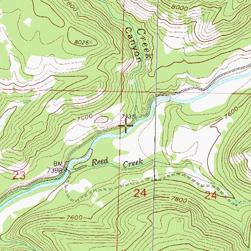 Topographic Map of Willow Creek, CO