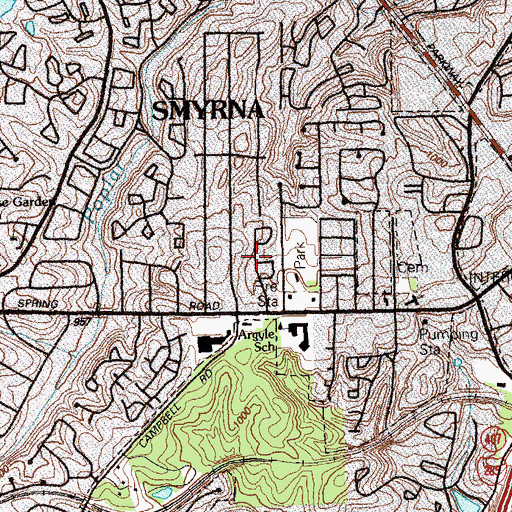 Topographic Map of Farmstead, GA