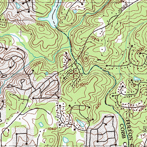 Topographic Map of Garrards Crossing, GA