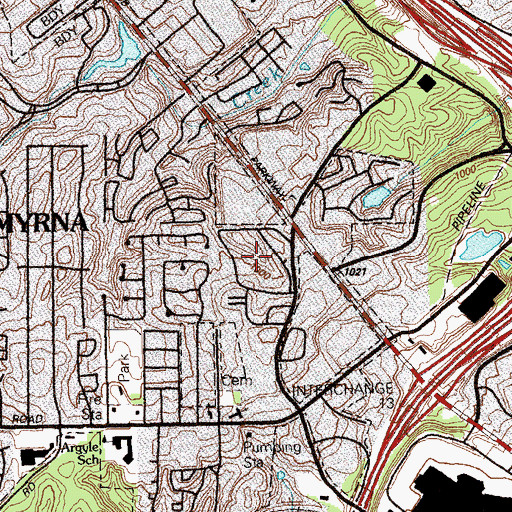 Topographic Map of Heritage, GA